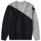 Noma t.d. Men's Hand Knitted Mohair Cardigan in Black/Grey