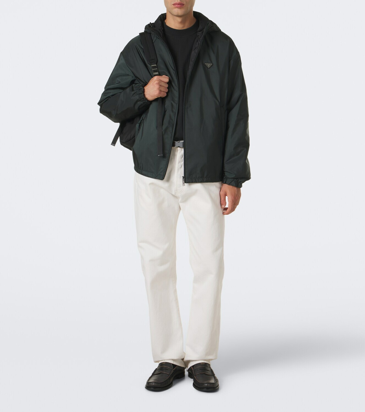 Prada Re-Nylon logo hooded jacket