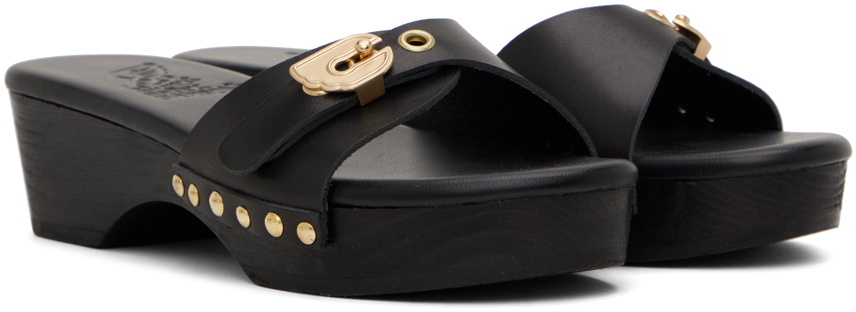 Ancient Greek Sandals Black Omia Clogs