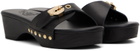 Ancient Greek Sandals Black Omia Clogs