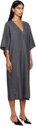 MM6 Maison Margiela Gray Raw Edge Midi Dress