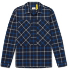 Moncler Genius - 7 Moncler Fragment Logo-Print Checked Cotton-Flannel Shirt - Men - Blue