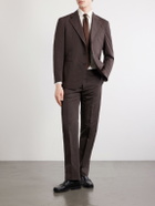 J. Mueser - Waverly Straight-Leg Cotton and Linen-Blend Twill Suit Trousers - Brown