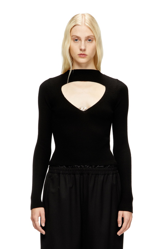 Photo: Diesel Ribbed wool jumper with cut-out - T-Shirts Womens in Black