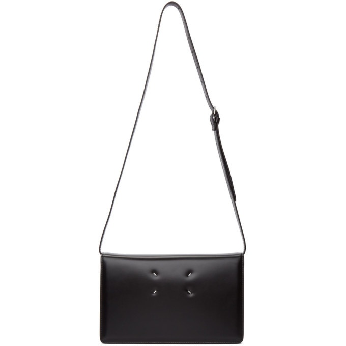 Accordion Small Leather Shoulder Bag in Black - MM 6 Maison Margiela
