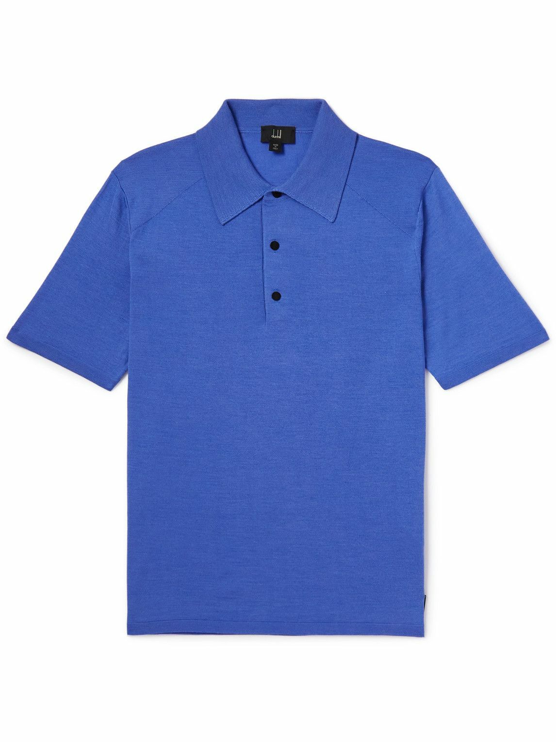 Dunhill - Wool and Mulberry Silk-Blend Polo Shirt - Blue Dunhill