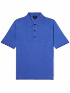 Dunhill - Wool and Mulberry Silk-Blend Polo Shirt - Blue