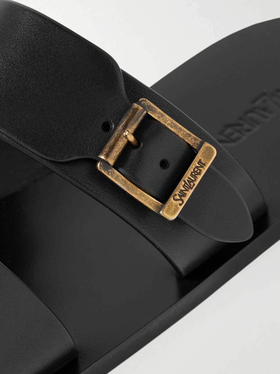 SAINT LAURENT - Ios Buckled Leather Sandals - Black