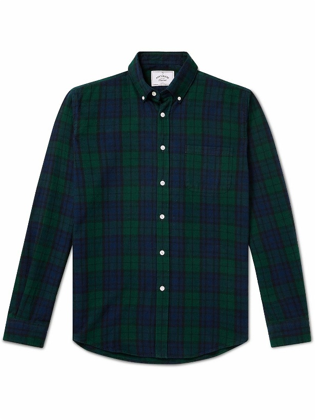 Photo: Portuguese Flannel - Bonfim Button-Down Collar Checked Cotton-Flannel Shirt - Multi