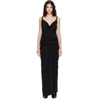 Rick Owens Black Tower Strutter Draped Maxi Dress