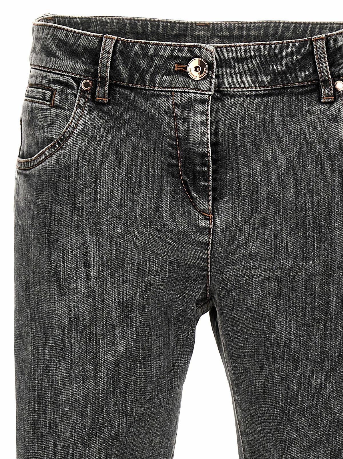 Brunello Cucinelli White Cotton Straight-Leg Jeans
