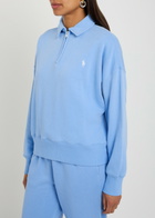 Polo Ralph Lauren Logo-embroidered Cotton-blend Polo Sweatshirt Light Blue