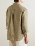 James Perse - Garment-Dyed Linen Shirt - Green