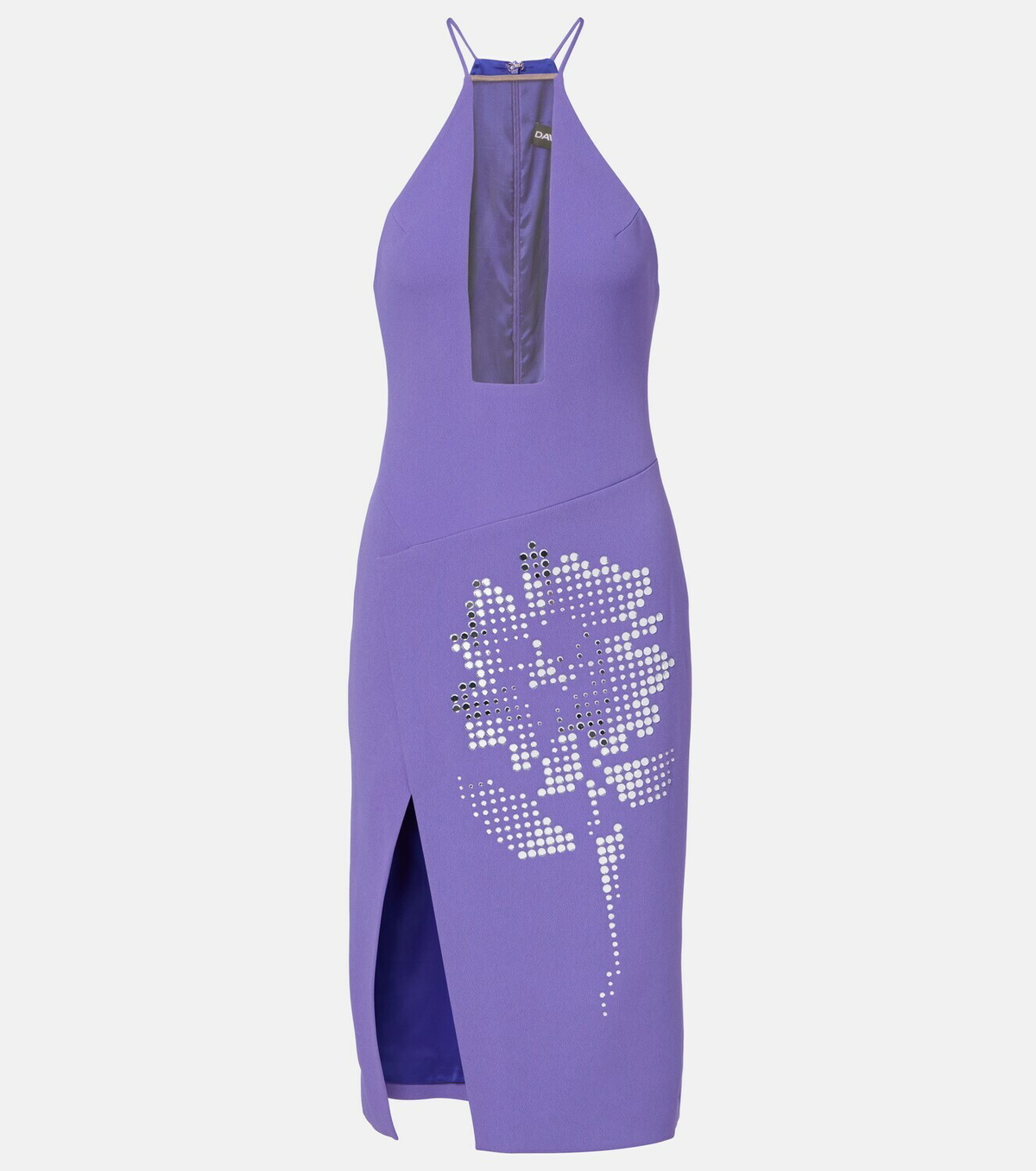 David Koma Asymmetric embellished floral midi dress