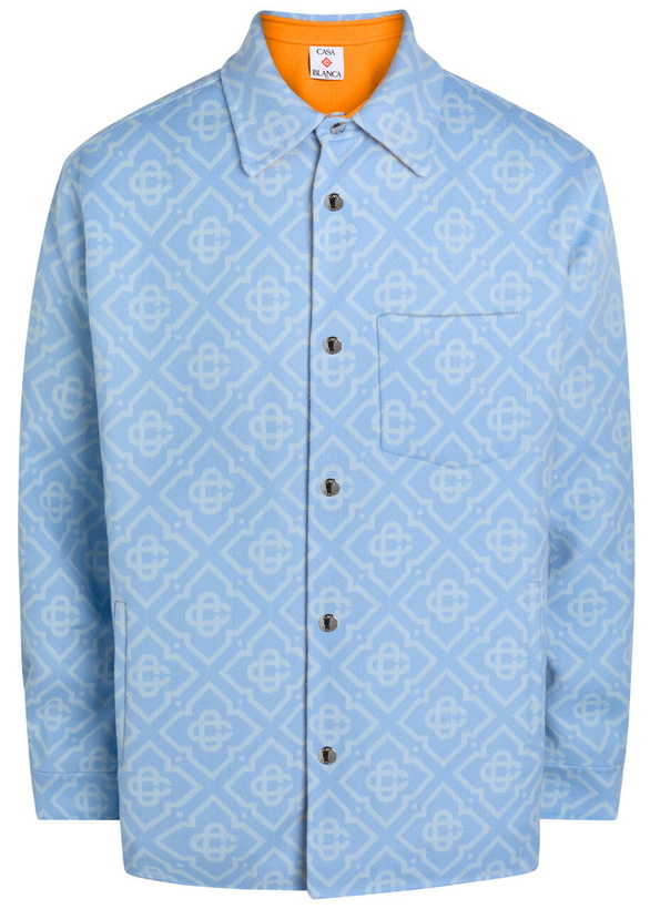 Photo: Casablanca Logo-monogrammed Wool Overshirt Blue