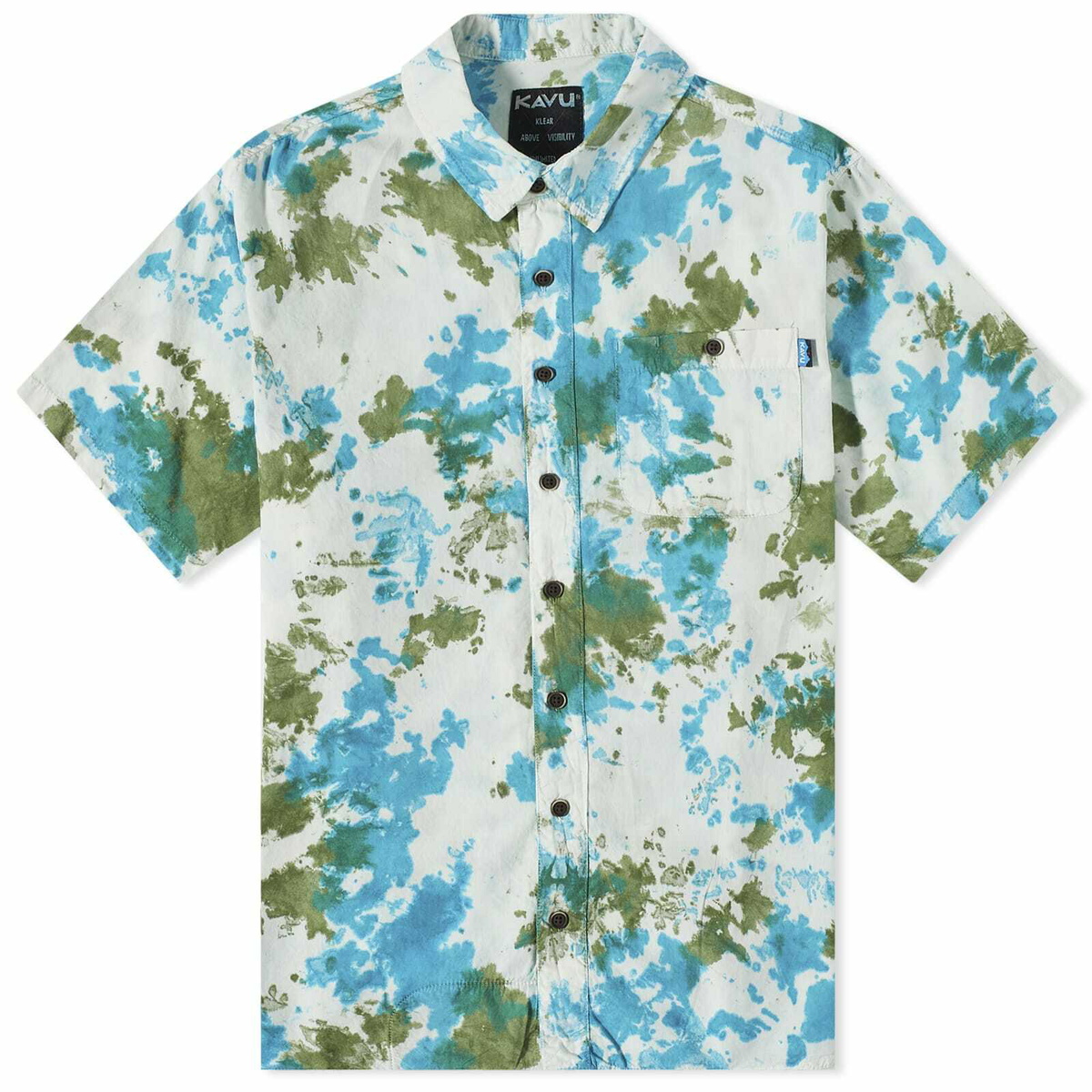 KAVU Men's Excellent Adventure Short Sleeve Shirt in Fir Falls KAVU