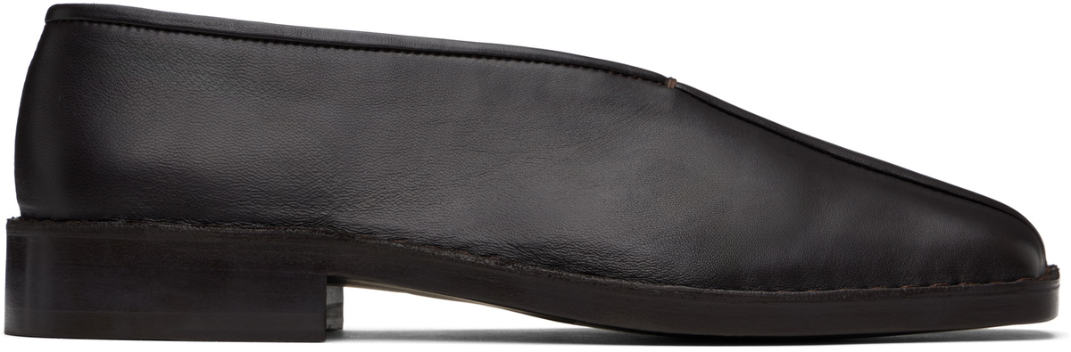 LEMAIRE Brown Flat Piped Loafers Lemaire