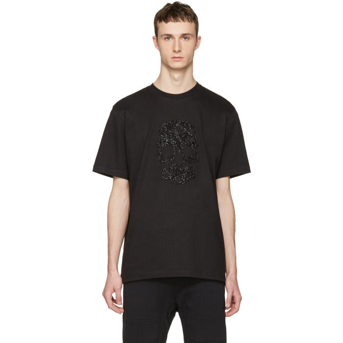 Markus Lupfer Black Beaded Skull T-Shirt