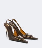 Saint Laurent Sibyl embellished TPU slingback pumps