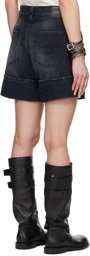 R13 SSENSE Exclusive Black Nina Denim Shorts