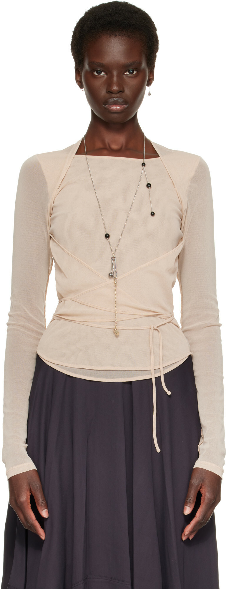 LEMAIRE Beige Ballerina Wrap Blouse