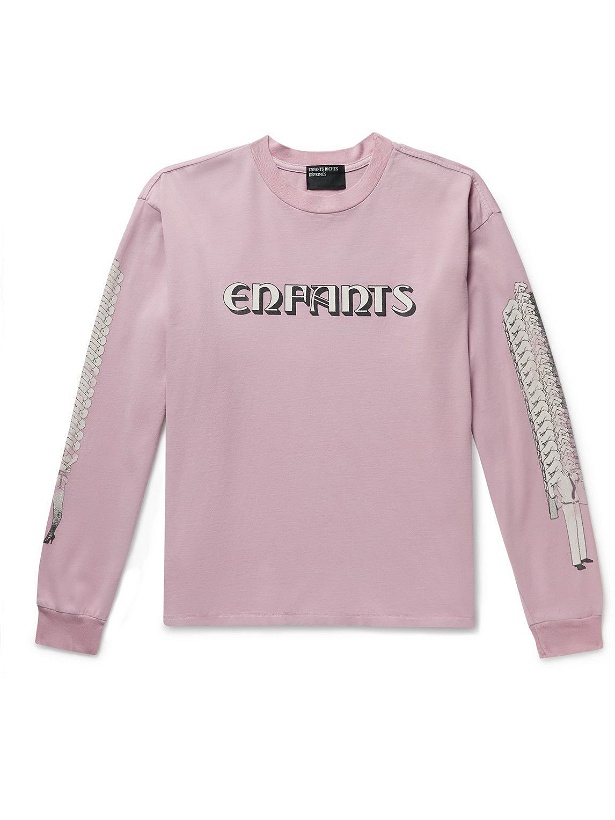 Photo: Enfants Riches Déprimés - Logo-Print Cotton-Jersey T-Shirt - Pink