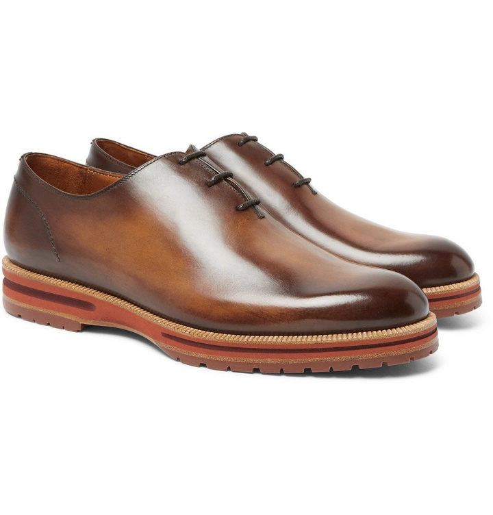 Photo: Berluti - Alessio Whole-Cut Leather Oxford Shoes - Brown