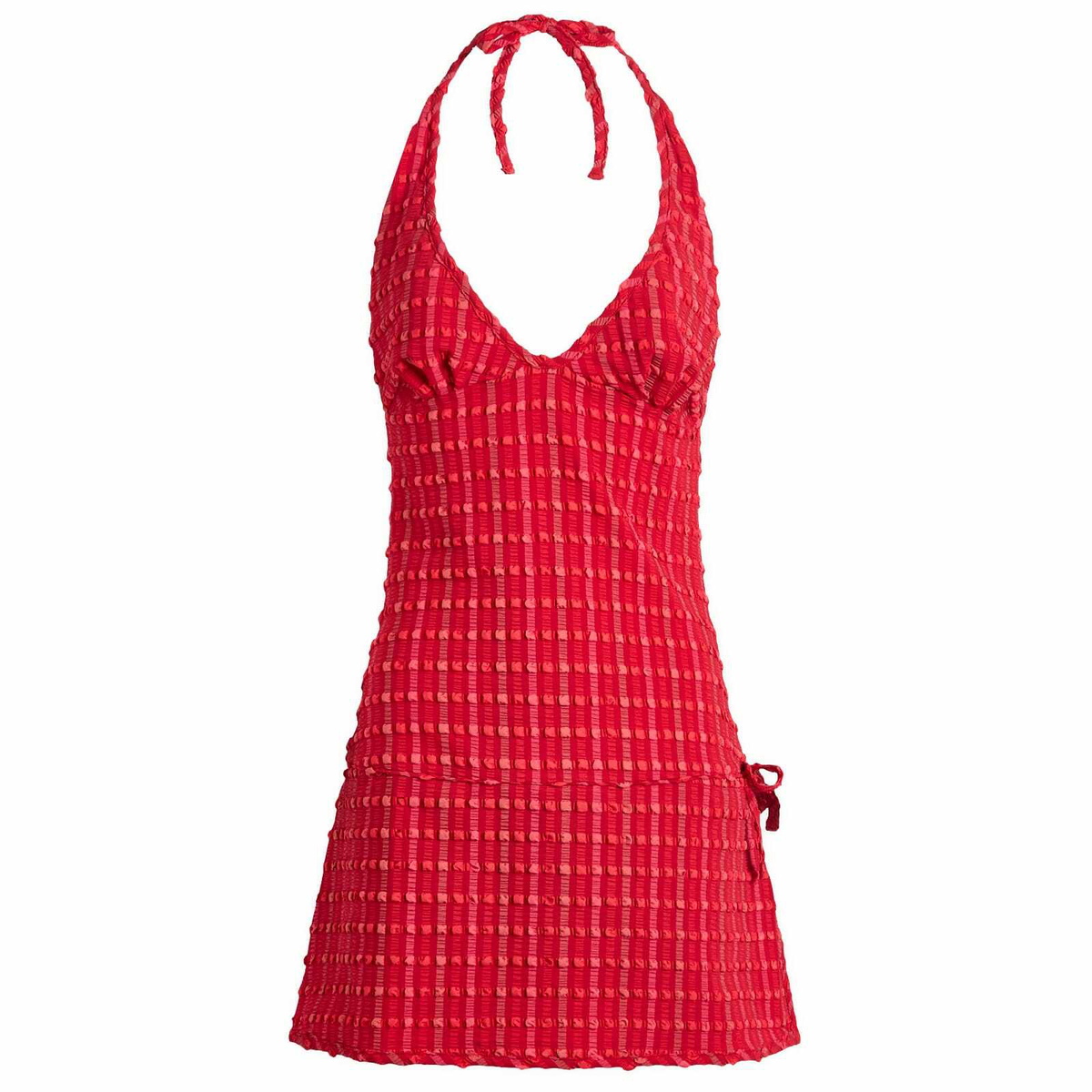 Peachy Den Women's Cindy Halter Skort Dress in Lipstick