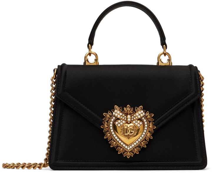 Photo: Dolce&Gabbana Black Small Satin Devotion Bag