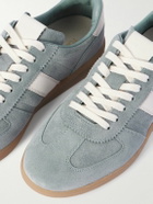 TOM FORD - Archer Leather-Trimmed Suede Sneakers - Blue