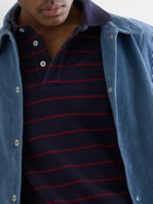 Noah - Striped Cotton-Piqué Polo Shirt - Blue