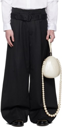 Simone Rocha Gray Wide Leg Multi Belt Loop Trousers