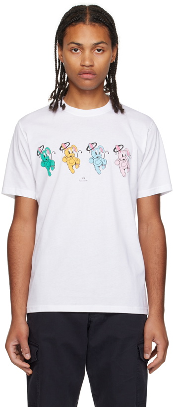 Photo: PS by Paul Smith White Halo Bunny Repeat T-Shirt