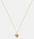 Sydney Evan Fluted Heart 14kt gold chain necklace with ruby