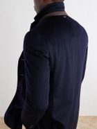 Herno - Detachable Shell-Lined Woven-Cashmere Coat - Blue