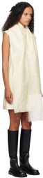 AO Yes Off-White Fringed Scarf Minidress