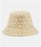 Valentino Toile Iconographe raffia bucket hat