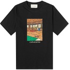 Café Mountain Men's Clubhouse Interior T-Shirt in Black