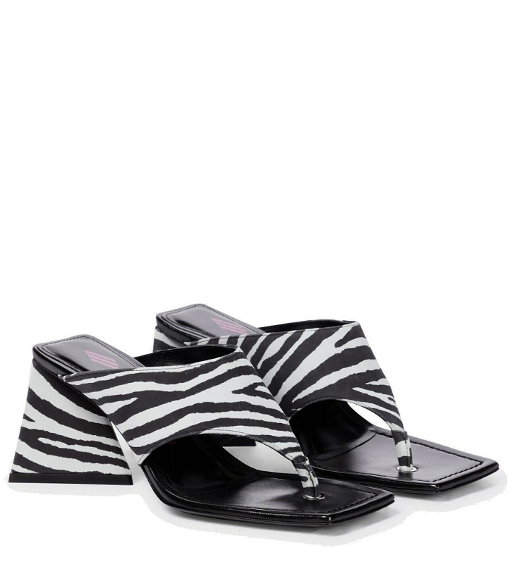 Photo: The Attico - Devon zebra-print suede thong sandals