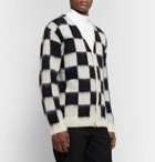Needles - Checkerboard Mohair-Blend Cardigan - White