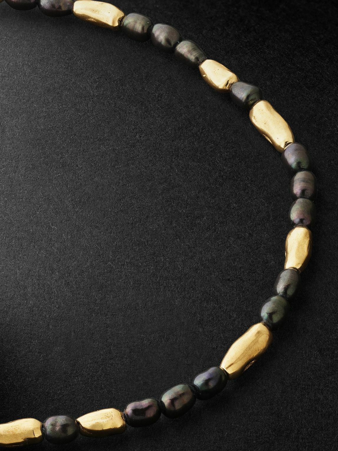 MAOR - Hokkaido 18-Karat Gold and Black Pearl Bracelet - Black