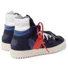 Off-White - 3.0 Off-Court Suede, Leather and Canvas High-Top Sneakers - Men - Blue