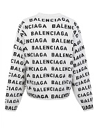 BALENCIAGA - Allover Logo Wool Crewneck Jumper
