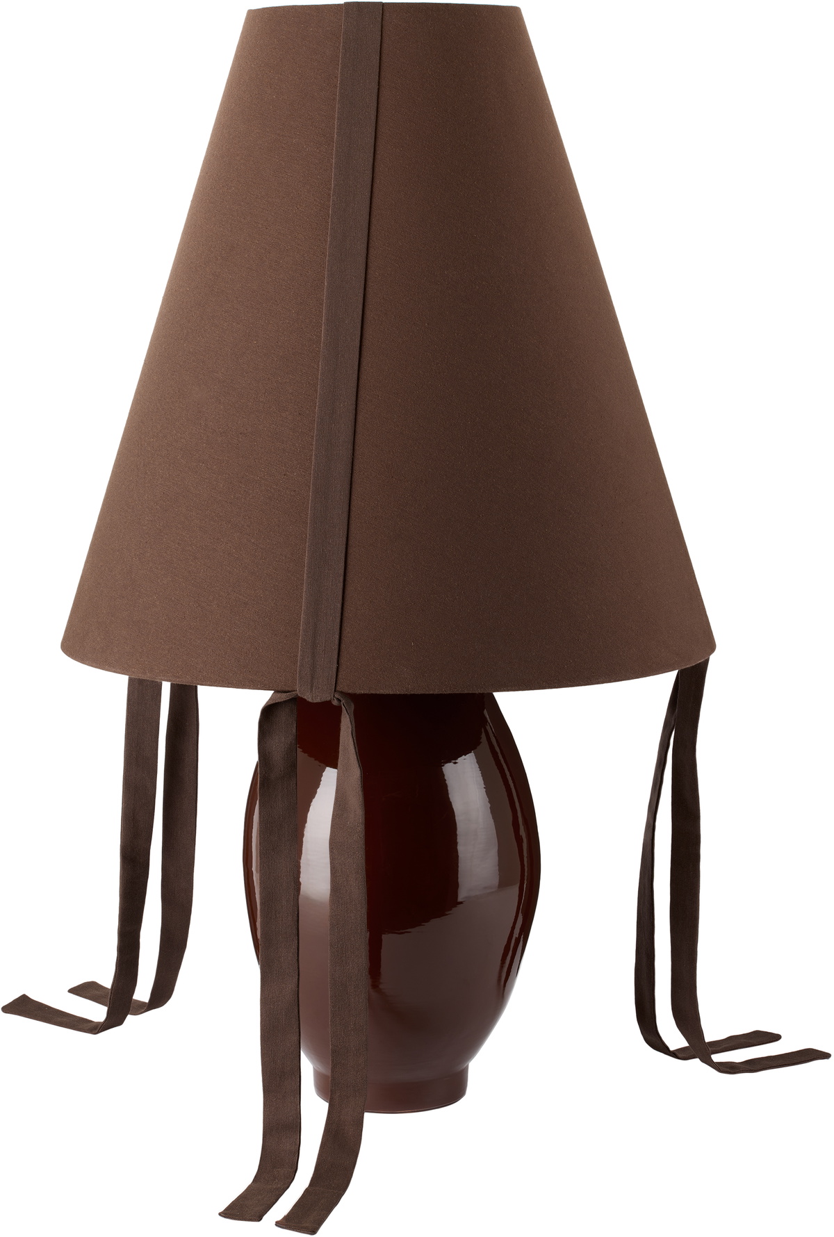 Los Objetos Decorativos Brown Ceramic Large Lamp