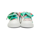 Emilio Pucci White Twill Scarf Sneakers