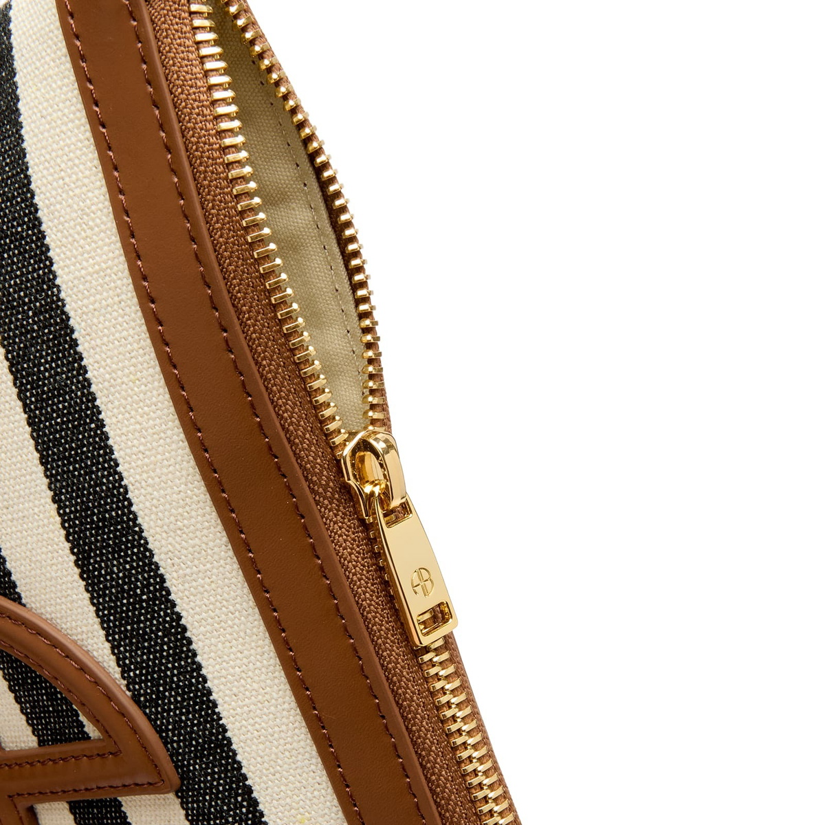 Anine Bing Women's Lili Stripe Pouch in Black/Natural Stripe 