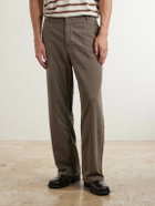 Jeanerica - Genua Wide-Leg Herringbone Cotton-Blend Trousers - Brown