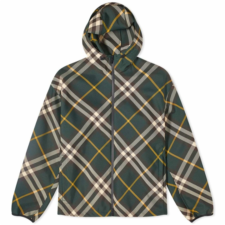 Photo: Burberry Men's EKD Logo Check Hooded Jacket in Ivy Check