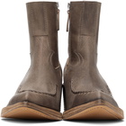 Acne Studios Taupe Leather Bastiag Boots