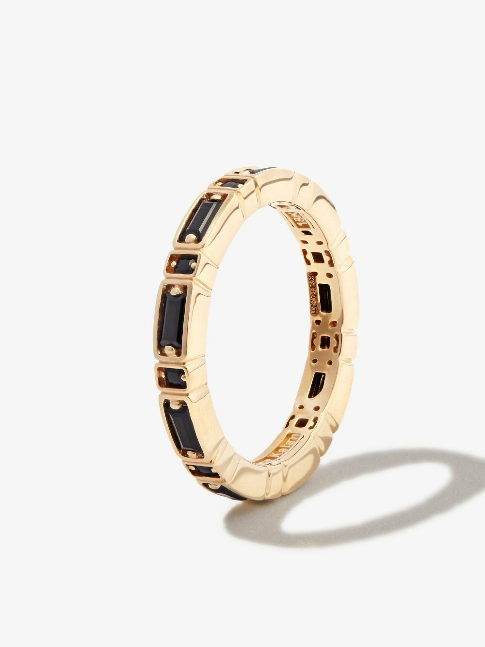 Suzanne Kalan 18kt Yellow Gold Inlay Sideways Sapphire Eternity Band Ring